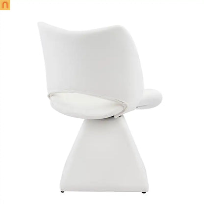 Dining Chair Modern Faux Leather White Swivel High Back 250 lb