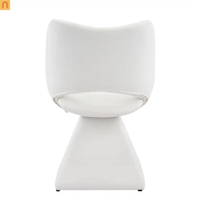 Dining Chair Modern Faux Leather White Swivel High Back 250 lb