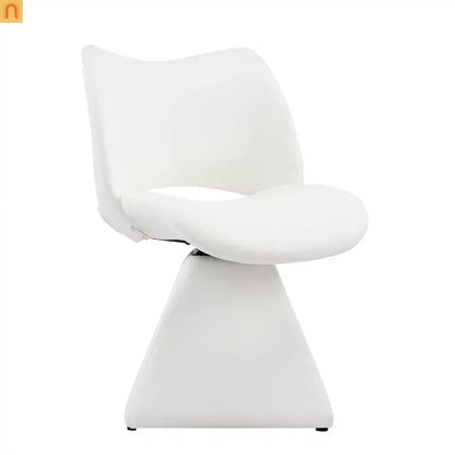 Dining Chair Modern Faux Leather White Swivel High Back 250 lb