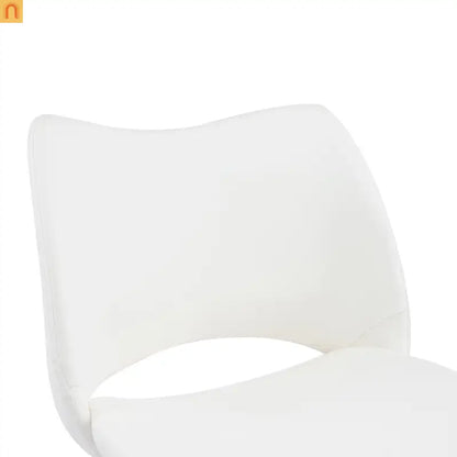 Dining Chair Modern Faux Leather White Swivel High Back 250 lb