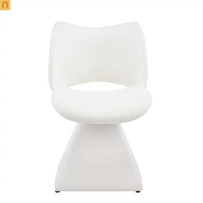 Dining Chair Modern Faux Leather White Swivel High Back 250 lb
