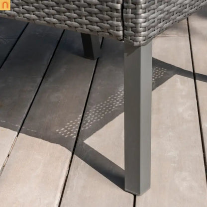 Outdoor Dining Chair Set PE Rattan Gray 2-Pack