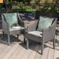 Outdoor Dining Chair Set PE Rattan Gray 2-Pack