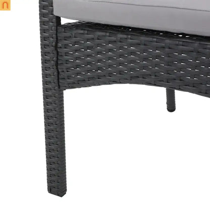 Outdoor Dining Chair Wicker Gray Removable Water-Resistant Cushion