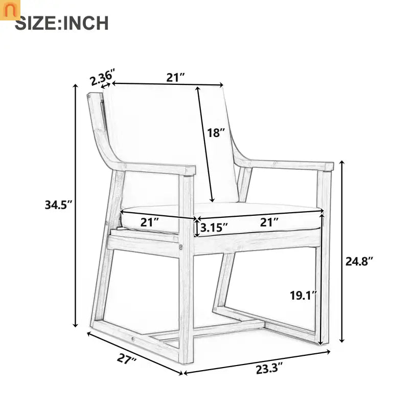 Outdoor Dining Chair Acacia Wood Mocha Set of 2
