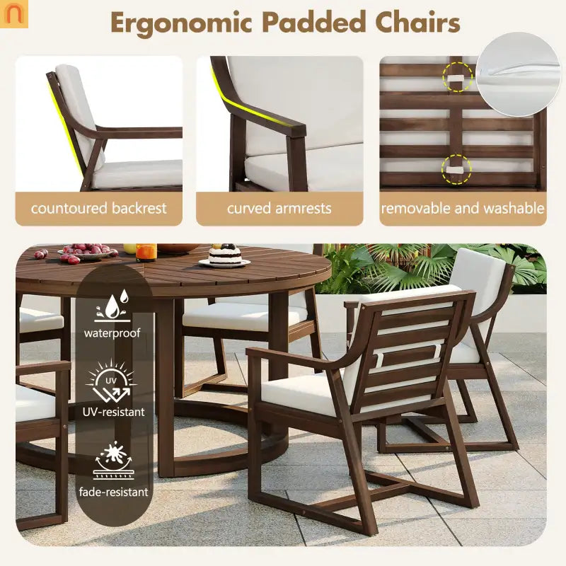 Outdoor Dining Chair Acacia Wood Mocha Set of 2