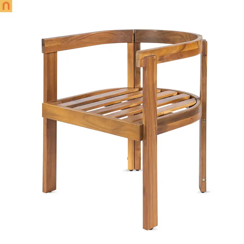 Outdoor Dining Chair Acacia Wood Teak Set of 2