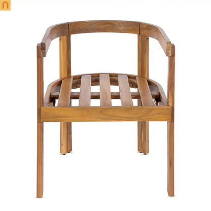Outdoor Dining Chair Acacia Wood Teak Set of 2