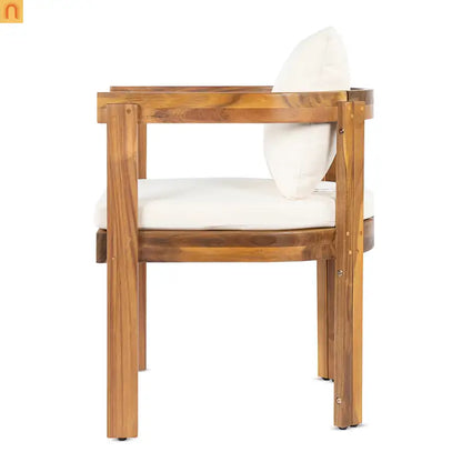 Outdoor Dining Chair Acacia Wood Teak Set of 2