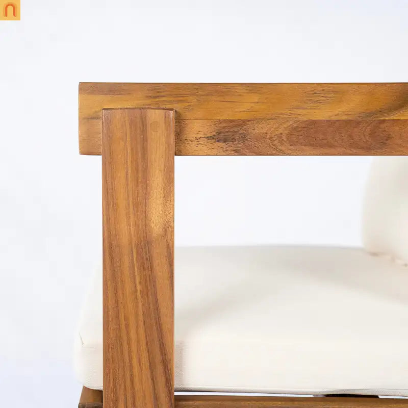 Outdoor Dining Chair Acacia Wood Teak Set of 2