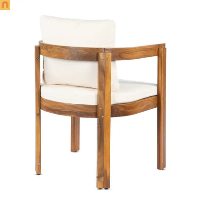 Outdoor Dining Chair Acacia Wood Teak Set of 2