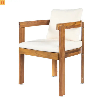 Outdoor Dining Chair Acacia Wood Teak Set of 2