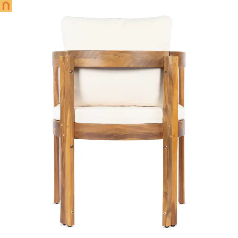 Outdoor Dining Chair Acacia Wood Teak Set of 2