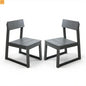 Outdoor Dining Chair HDPE Gray Weather Resistant Set of 2