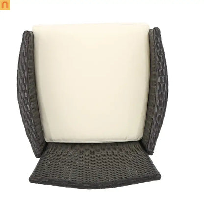 Outdoor Dining Chair PE Rattan Multibrown Modern Curved with Cushion