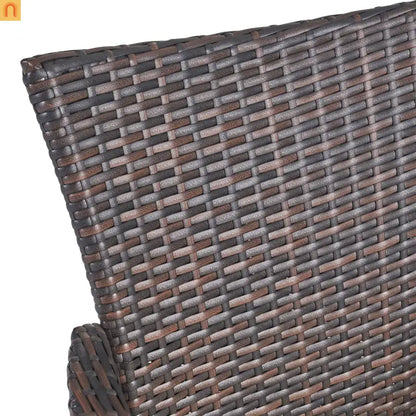 Outdoor Dining Chair PE Rattan Multibrown Modern Curved with Cushion