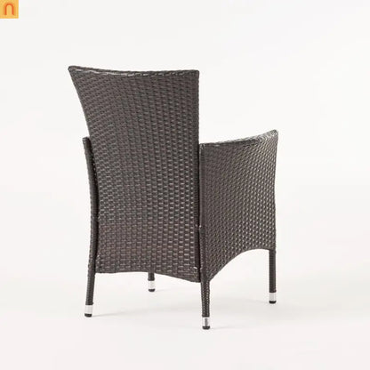 Outdoor Dining Chair PE Rattan Multibrown Modern Curved with Cushion