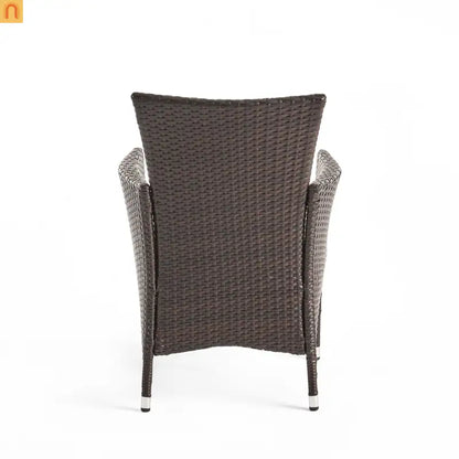 Outdoor Dining Chair PE Rattan Multibrown Modern Curved with Cushion