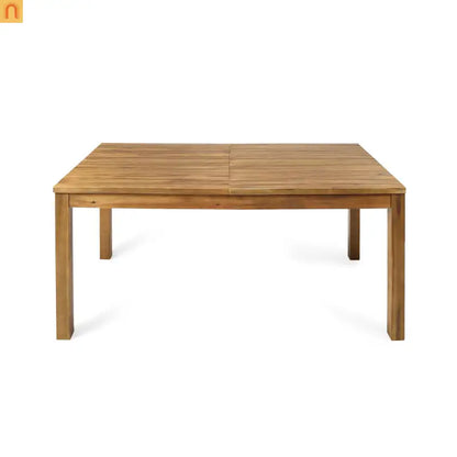 Acacia Wood Outdoor Dining Set 7 Piece Expandable Gray