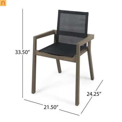Acacia Wood Outdoor Dining Set 7 Piece Expandable Gray