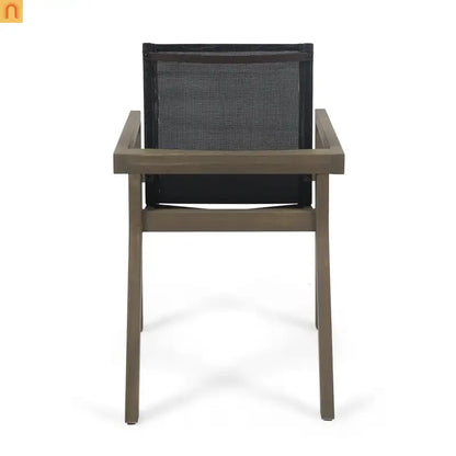 Acacia Wood Outdoor Dining Set 7 Piece Expandable Gray