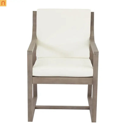 Outdoor Dining Set Acacia Wood Beige Cushion 7 Piece Slatted Seats 6