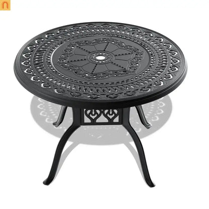 3 Piece Outdoor Dining Set 39" Cast Aluminum Table