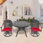 3 Piece Outdoor Dining Set 39" Cast Aluminum Table