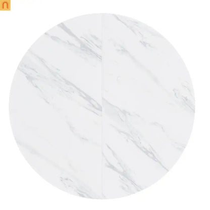 Dining Table Round Marble Veneer White Farmhouse 47in Seats 4