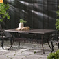 64" Outdoor Dining Table Acacia Wood Iron Frame Black