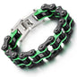 Diverse color motorcycle chain-style bracelet