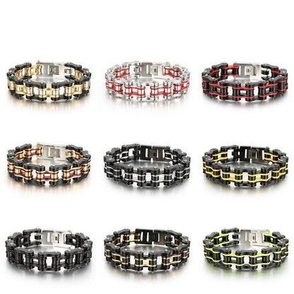 Diverse color motorcycle chain-style bracelet