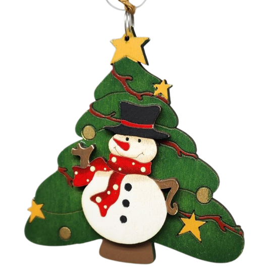 Merry Snowman Christmas Tree Ornament