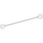 14G White 5mm Synthetic Opal Ball Industrial Barbell 32mm