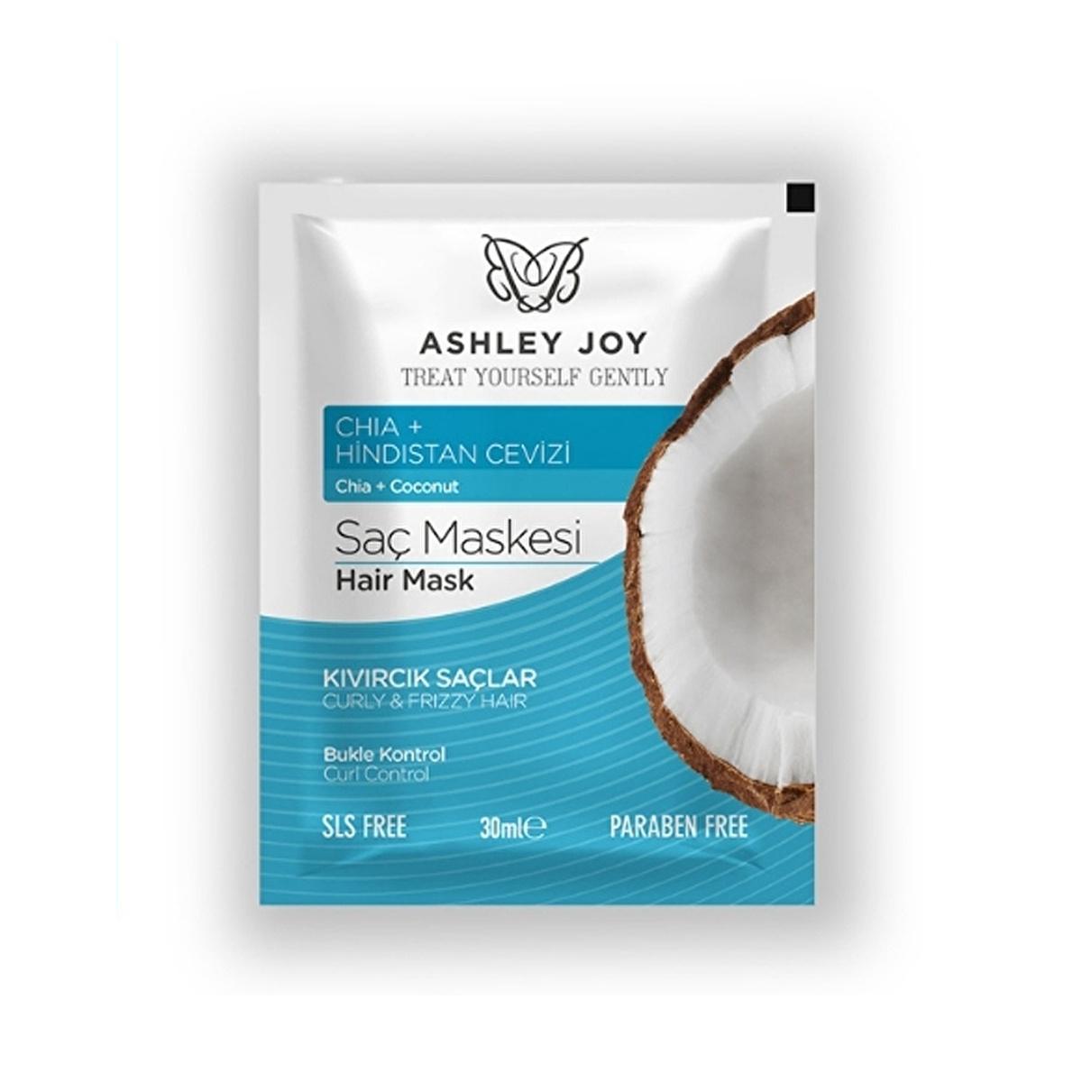 Ashley Joy Curl Control Hair Mask: Define Curls, Reduce Frizz & Repair with Chia & Flax Seed - Moisturizing Natural Hair Mask
