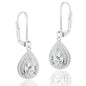 Double Halo Pear Drop Earrings