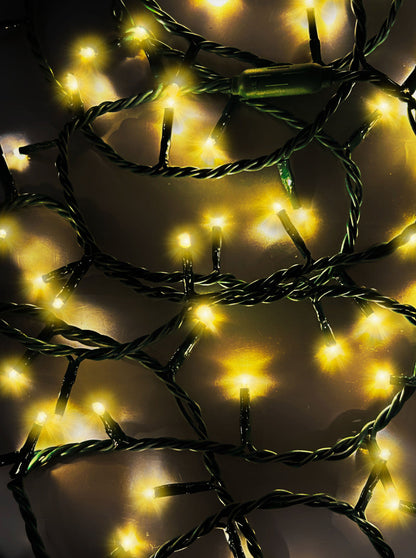 Jingle Bright 100 LED Light Set - Warm White - Green Wire