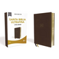 Rvr60, Santa Biblia, Ultrafina, Letra Grande, Leathersoft, Café, Palabras de Jesús En Rojo, Comfort Print - Leather
