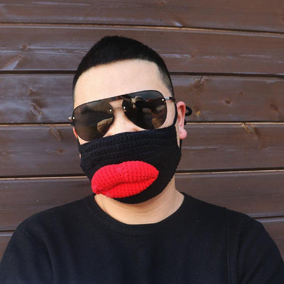 Dreadlocks helmet hood & Sausage-lips mask