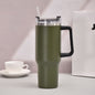 40oz Handle Car Cup with pipette stainless Steel insulated Cold beer cup portable ice cup with handle; Insulated Reusable Leakproof Stainless Steel Water Bottle Travel Mug Iced Coffee Cup