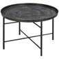 Modern Hammered Tray Top Coffee Table - 24" Round with Sturdy Metal Frame for Stylish Interiors