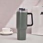 40oz Handle Car Cup with pipette stainless Steel insulated Cold beer cup portable ice cup with handle; Insulated Reusable Leakproof Stainless Steel Water Bottle Travel Mug Iced Coffee Cup