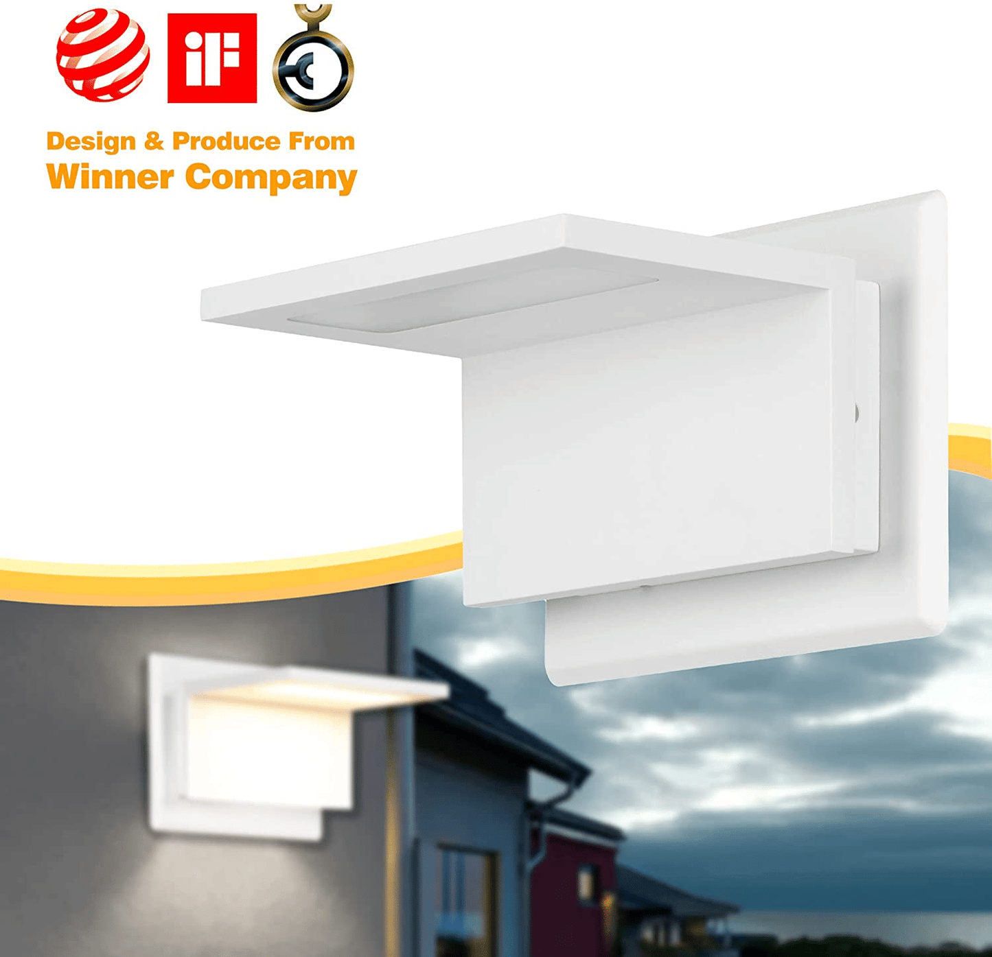 Inowel Wall Light Outdoor LED Wall Mount Lamp Modern Wall Mount Sconce Lantern Fixture for Porch Front Door 17309