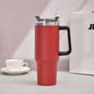 40oz Handle Car Cup with pipette stainless Steel insulated Cold beer cup portable ice cup with handle; Insulated Reusable Leakproof Stainless Steel Water Bottle Travel Mug Iced Coffee Cup