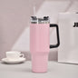 40oz Handle Car Cup with pipette stainless Steel insulated Cold beer cup portable ice cup with handle; Insulated Reusable Leakproof Stainless Steel Water Bottle Travel Mug Iced Coffee Cup