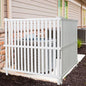 Air Conditioner Fence, Trash Can Vinyl Privacy Fence White Panel for Outside, Outdoor Pool Equipment Enclosure with Metal Stakes, (2-Pack)