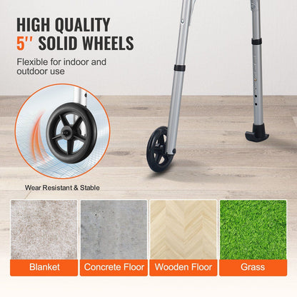 VEVOR Folding Walker Stand-Assist Folding Walkers with Adjustable Height & Width