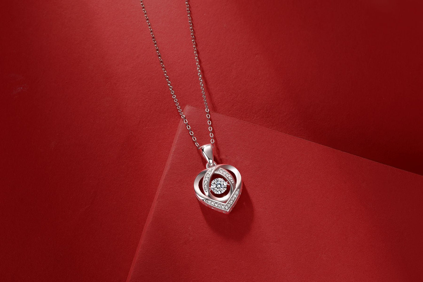 With you in my Heart - A fashionable and trendy jewelry necklace pendant set with 0.5-carat Moissanite S925 sterling silver