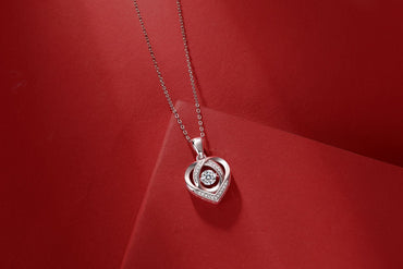 With you in my Heart - A fashionable and trendy jewelry necklace pendant set with 0.5-carat Moissanite S925 sterling silver