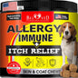 Dog Anti Itch Allergy Relief Chews Dry Itchy Skin Hot Spot Treatment with Probiotic Omega 3 Oil Immune Supplement Seasonal Allergies Medicine for Dogs Puppy 140 Bites